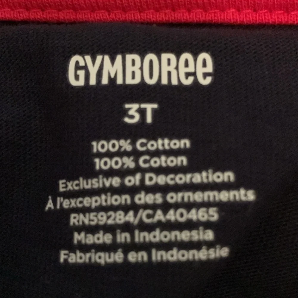 Gymboree First Day Of School Size 3T Navy Blue Red Long Sleeved Shirt Cotton New